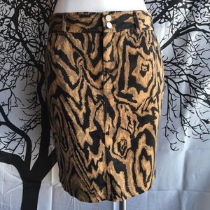 CHAPS 🐆 Abstract Leopard Skirt w Pockets
